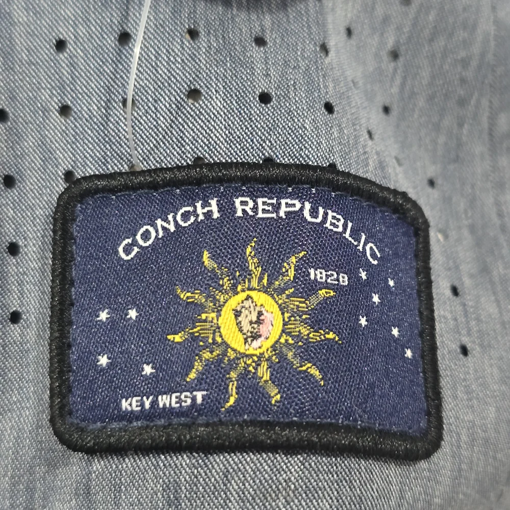 Conch Republic Gray Baseball Cap with Yellow-Outlined Patch New